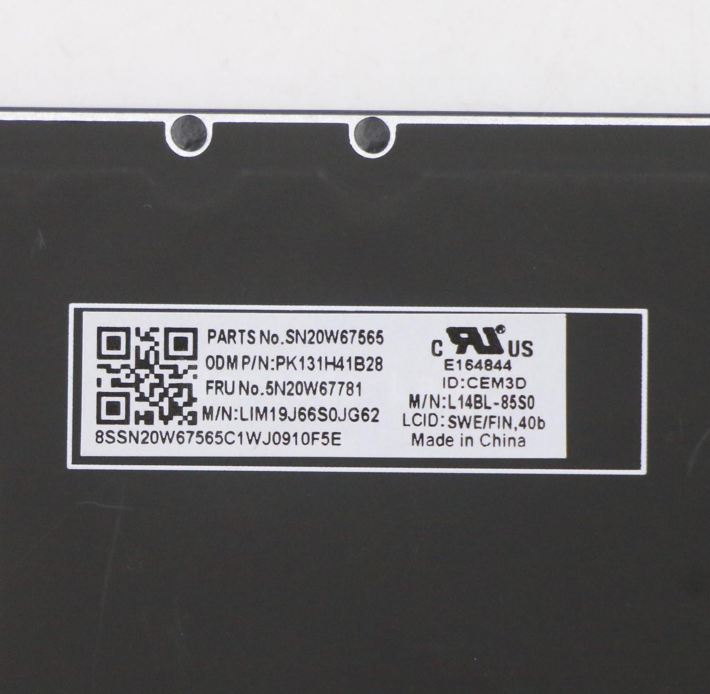 Lenovo Keyboard, Internal - 5N20W67781