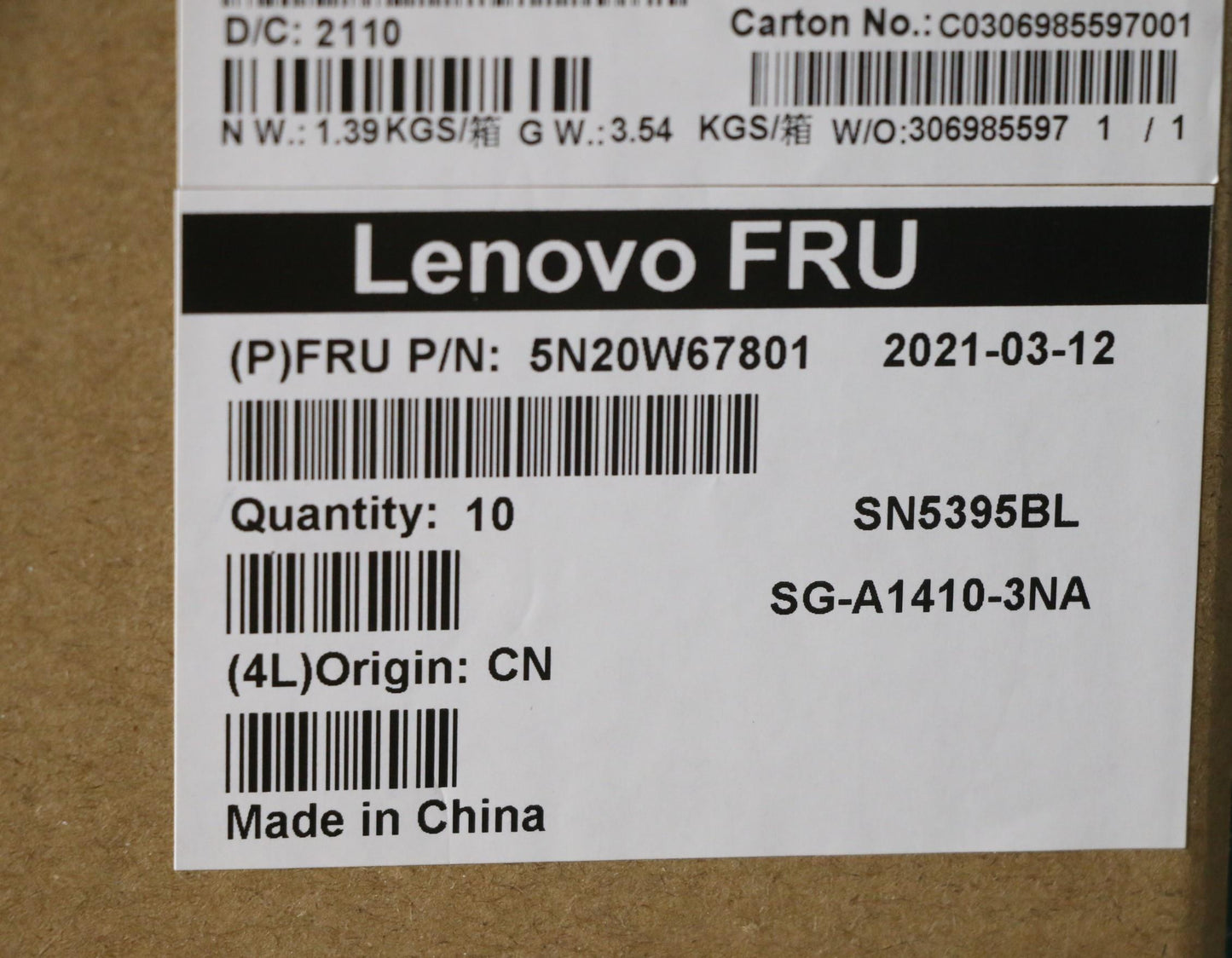 Lenovo Keyboard, Internal - 5N20W67801