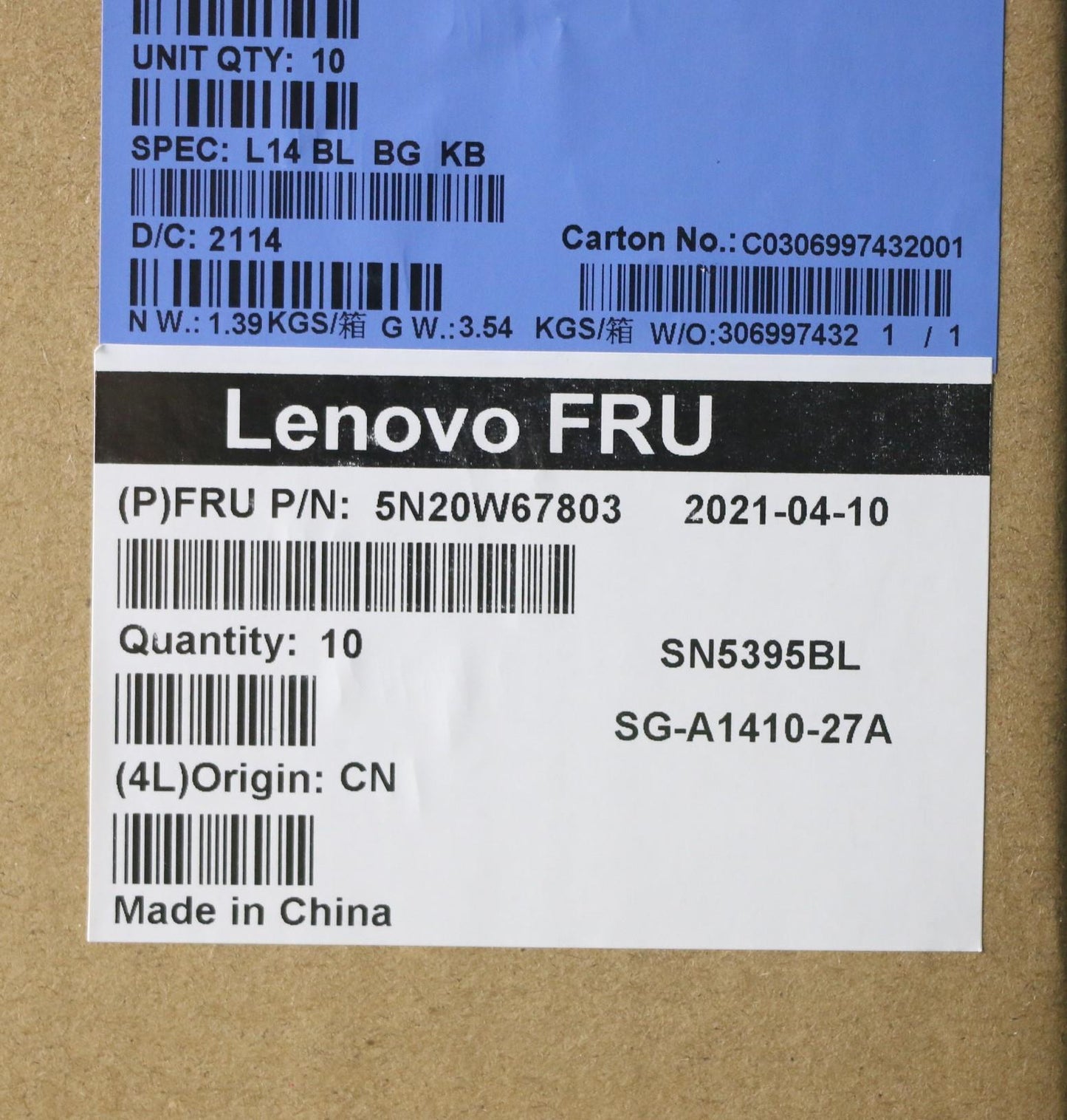 Lenovo Keyboard, Internal - 5N20W67803