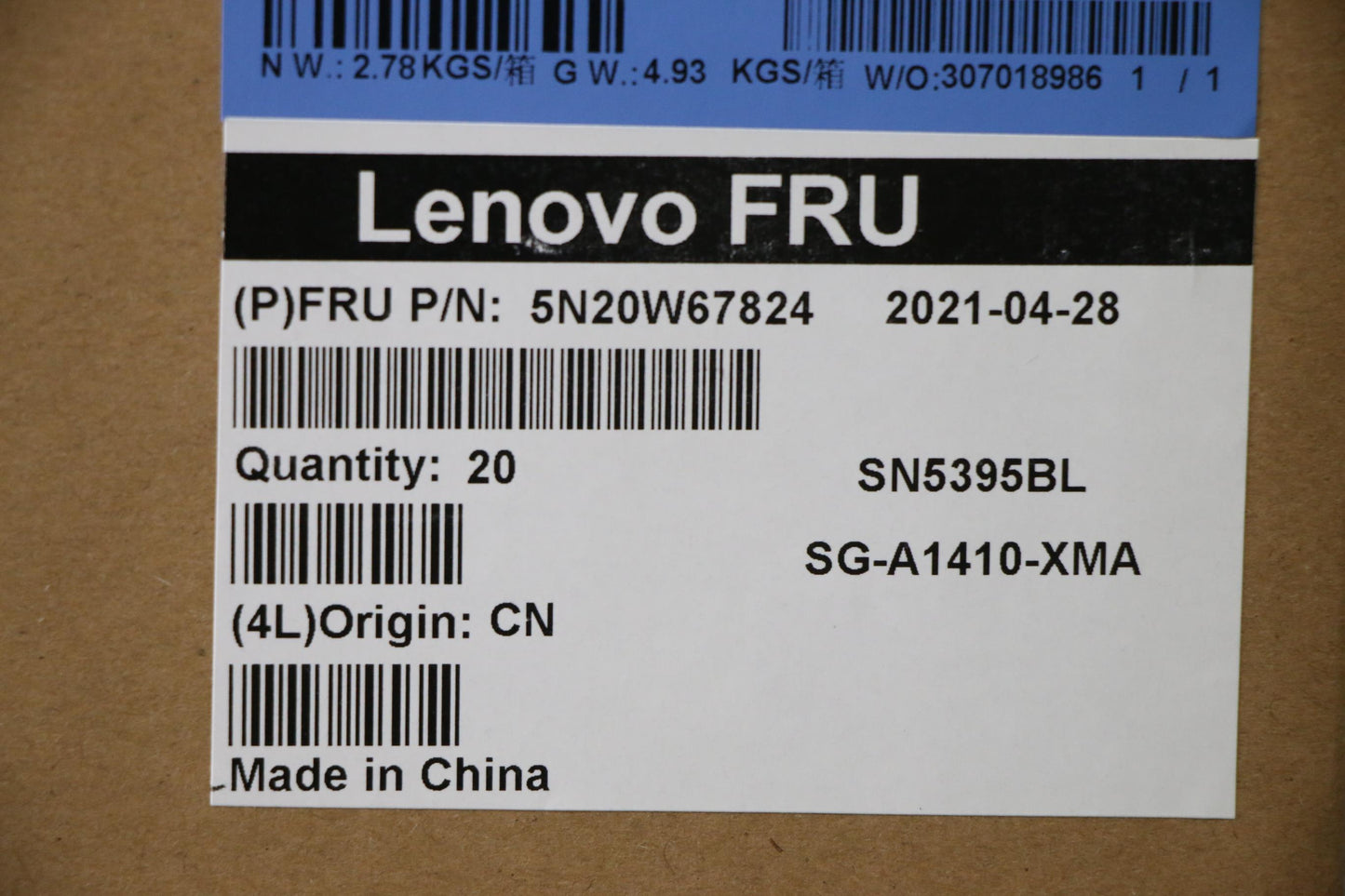 Lenovo Keyboard, Internal - 5N20W67824