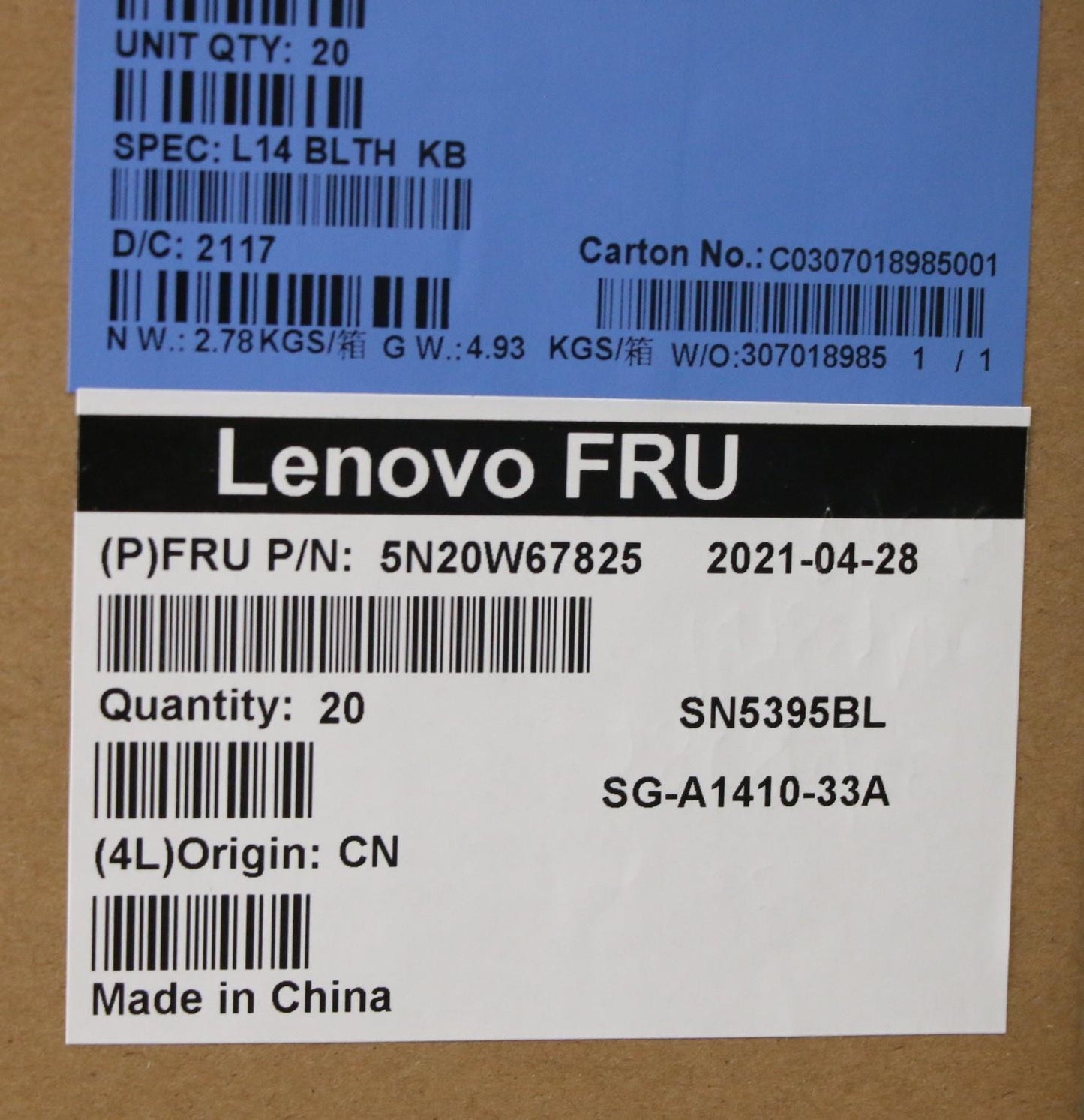 Lenovo Keyboard, Internal - 5N20W67825