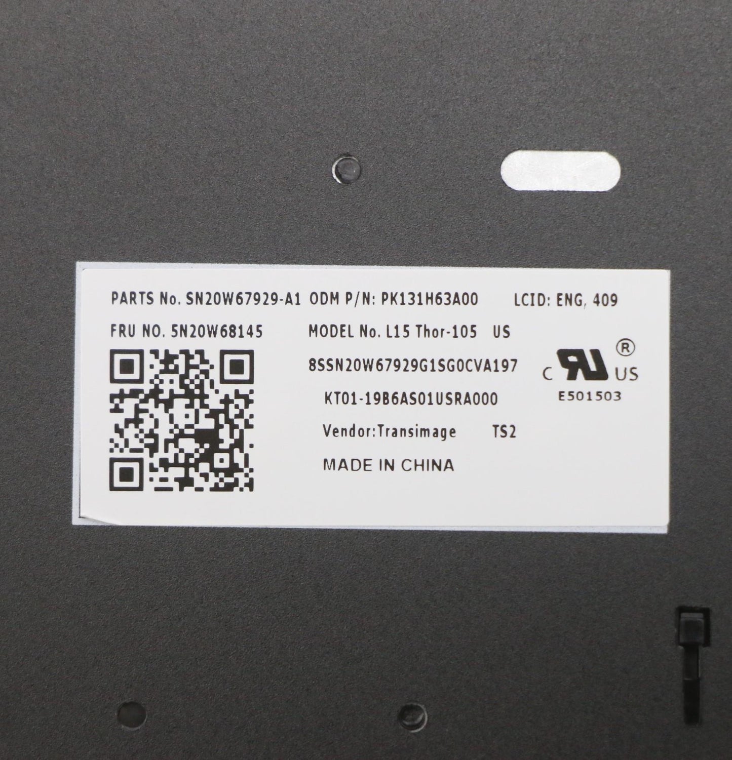 Lenovo Keyboard Internal, USA English, Non-Backlight, with Number Pad - 5N20W68145