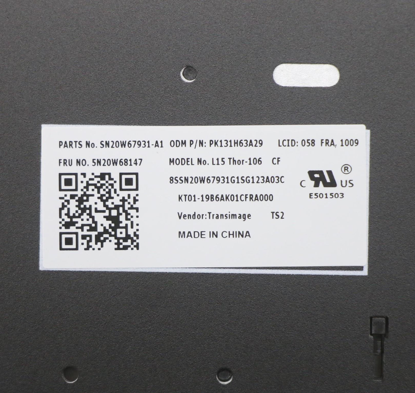 Lenovo Internal Keyboard, Canadian French, Non-Backlit, w/Number Pad - 5N20W68147