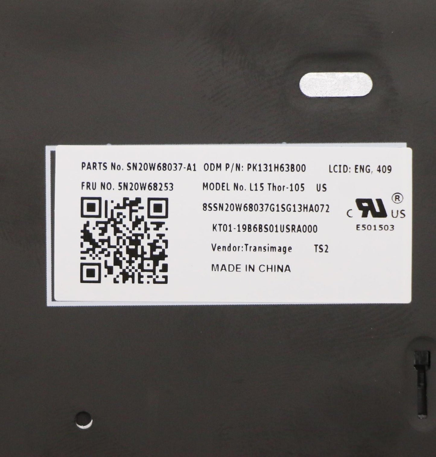 Lenovo Keyboard Internal, USA English, Backlight, with Number Pad - 5N20W68253