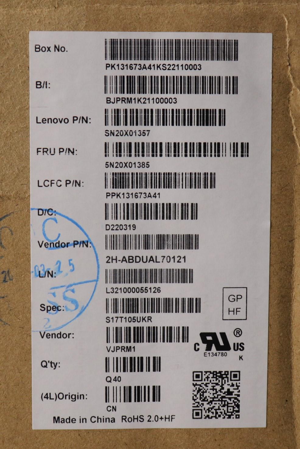 Lenovo Cm Nm Asm Pmx,Nbl,Bk,Ukr - 5N20X01385