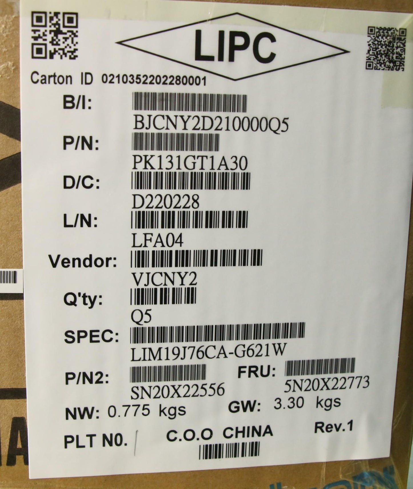 Lenovo Keyboard, Internal - 5N20X22773