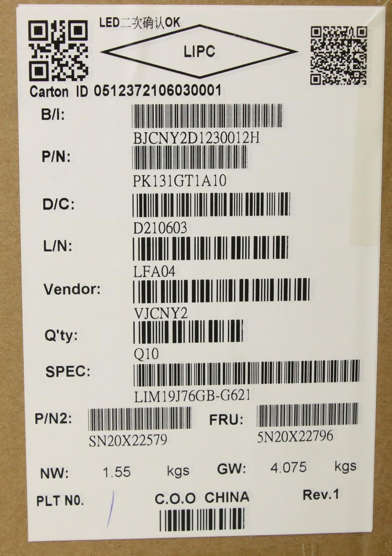 Lenovo Keyboard, Internal - 5N20X22796