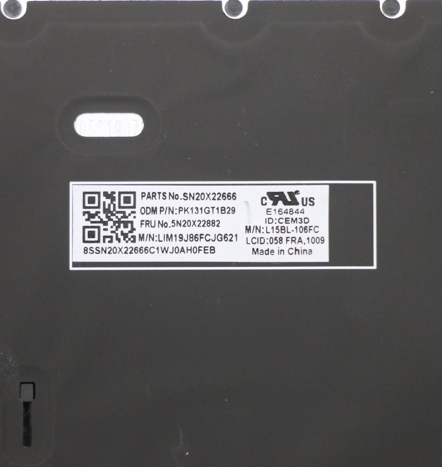 Lenovo Keyboard, Internal - 5N20X22882
