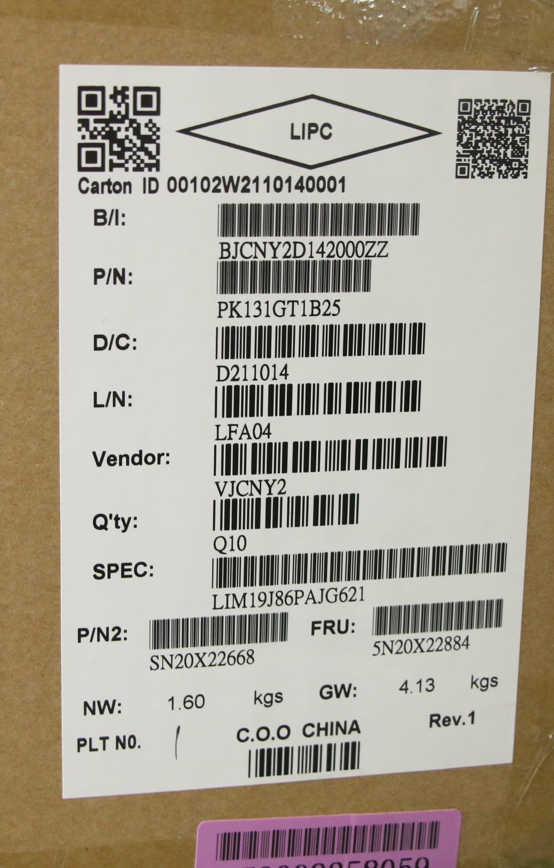Lenovo Keyboard, Internal - 5N20X22884