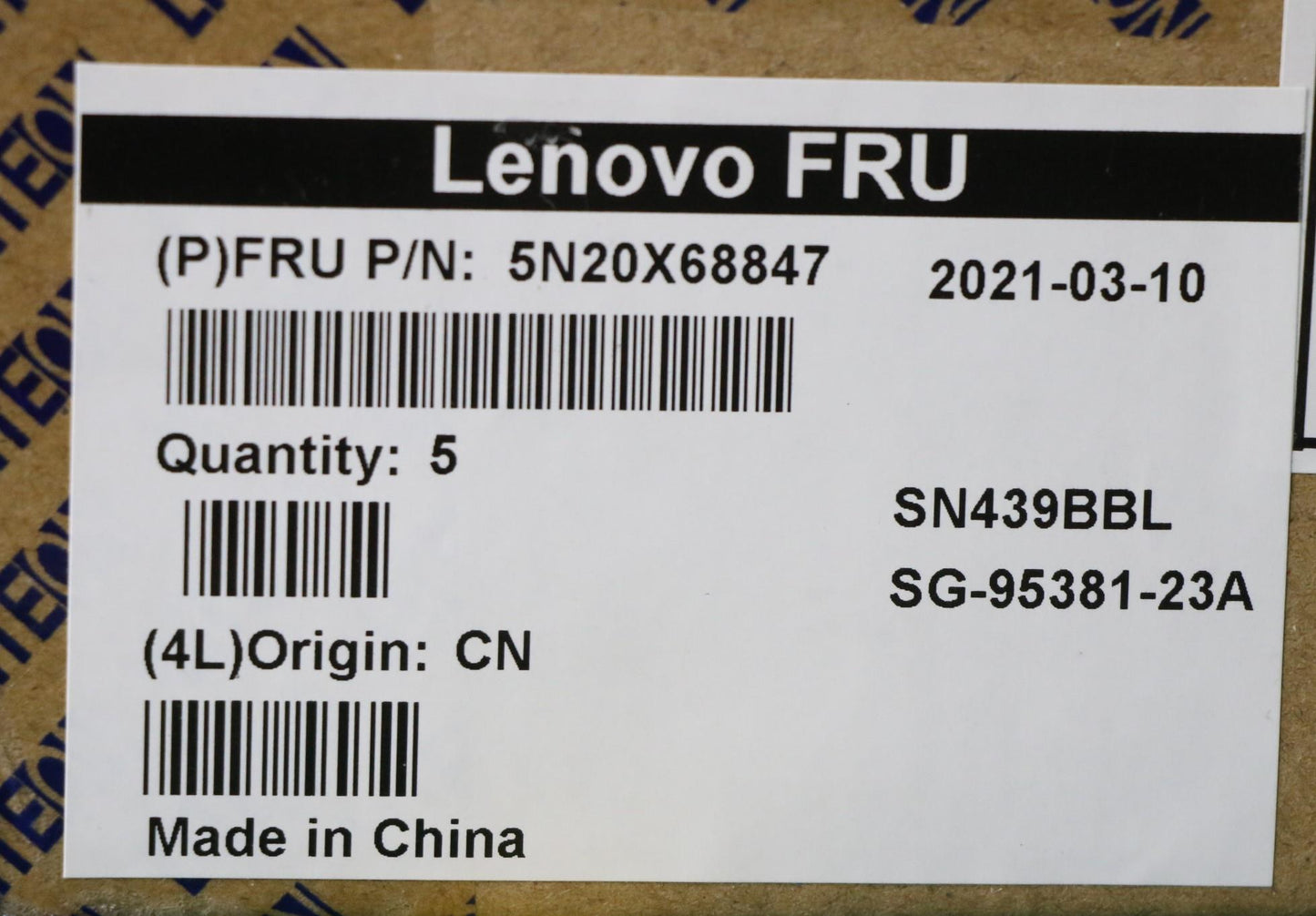 Lenovo Keyboard, Internal - 5N20X68847
