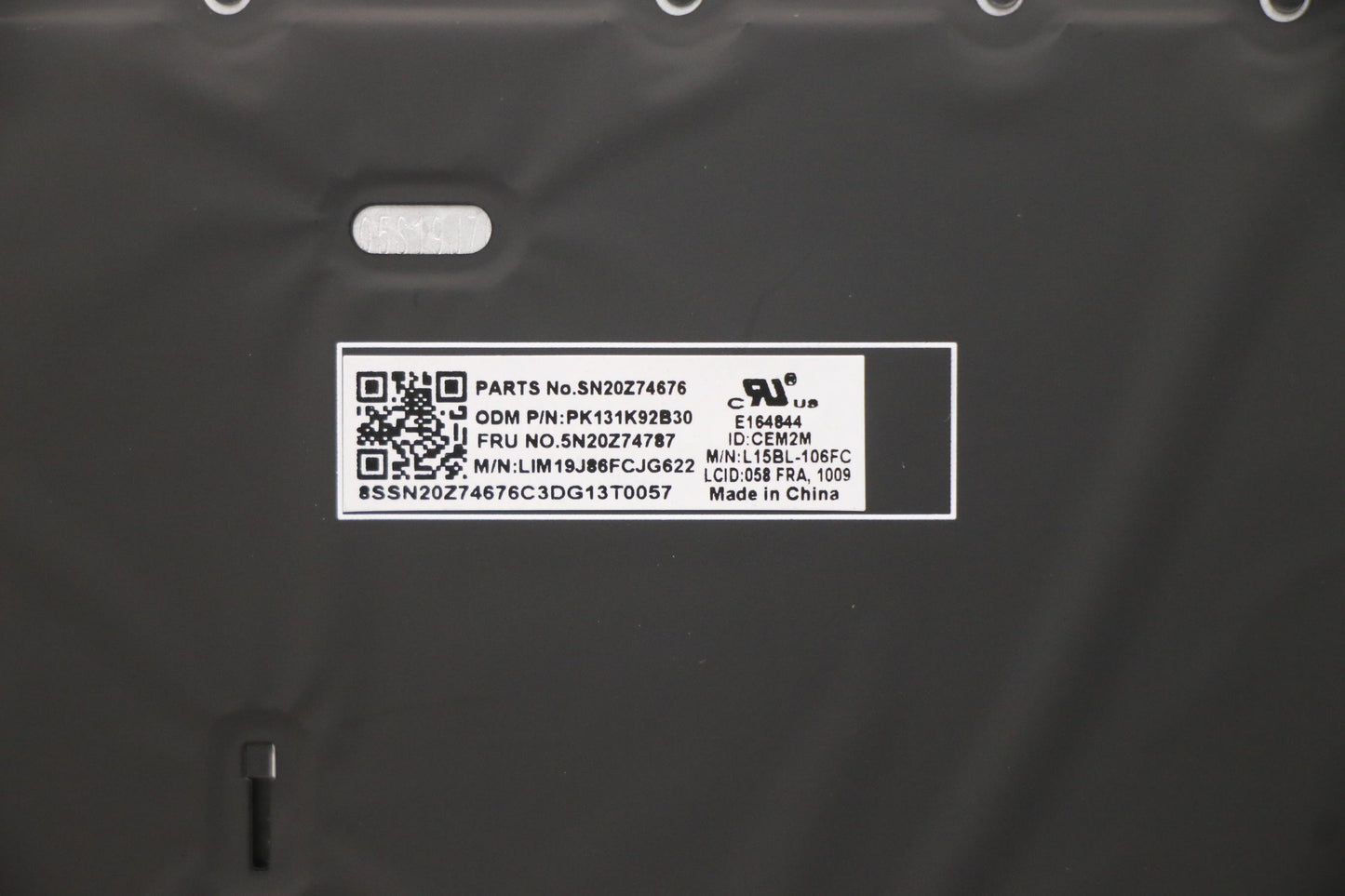 Lenovo Keyboard Internal, Canadian French, Black, Backlight, with Number Pad - 5N20Z74787