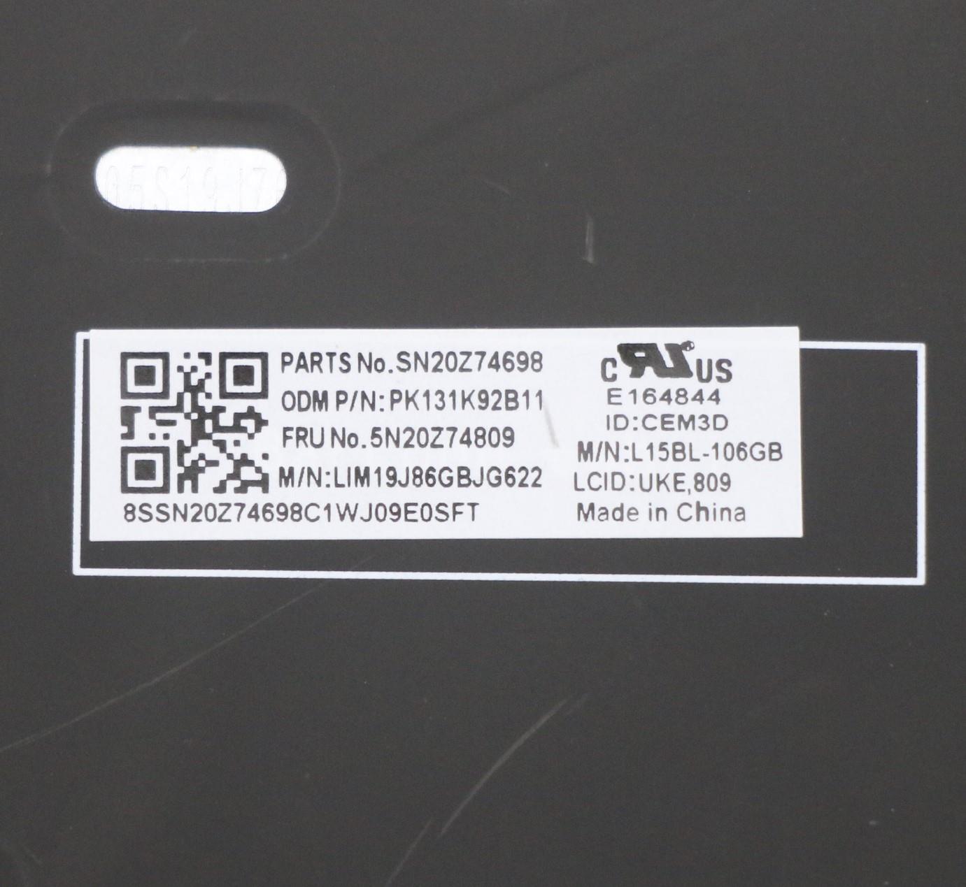 Lenovo Keyboard, Internal - 5N20Z74809
