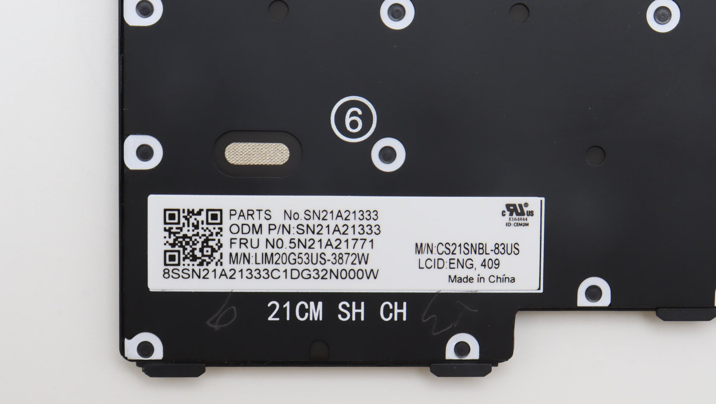 Lenovo CS21 Keyboard, Desktop, CHY, NBL, Black, English - 5N21A21771