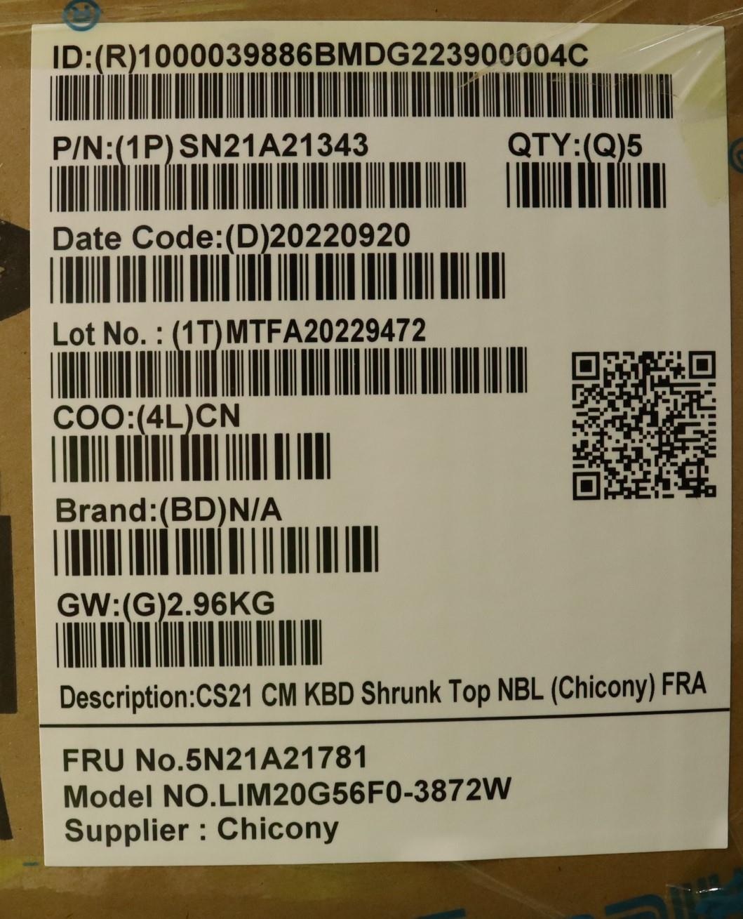 Lenovo Nb_Kyb Cs21Kbd Sktop Chy,Nbl,B - 5N21A21781