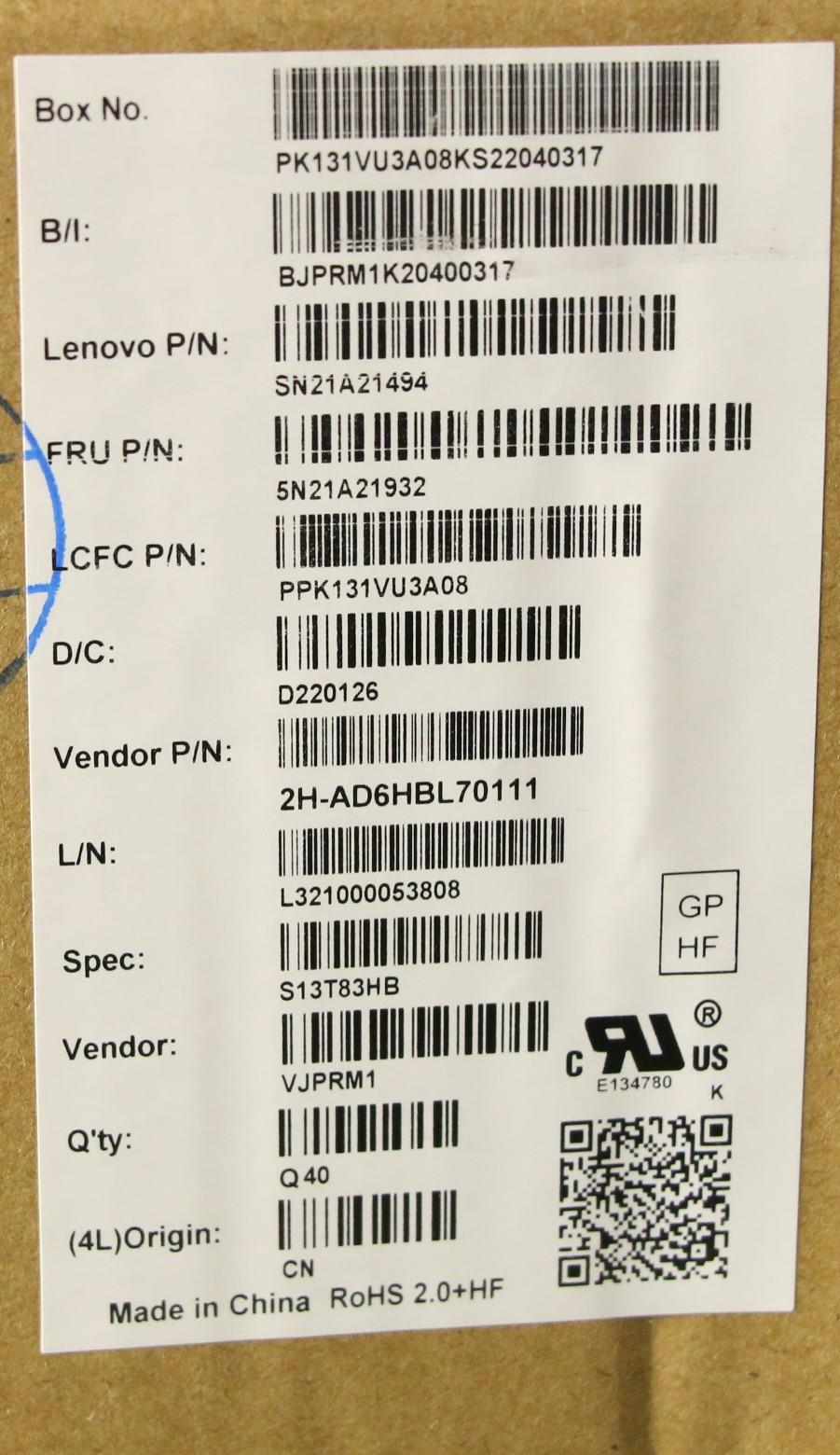 Lenovo Nb_Kyb Cs21Kbd Sktop Pmx,Nbl,B - 5N21A21932