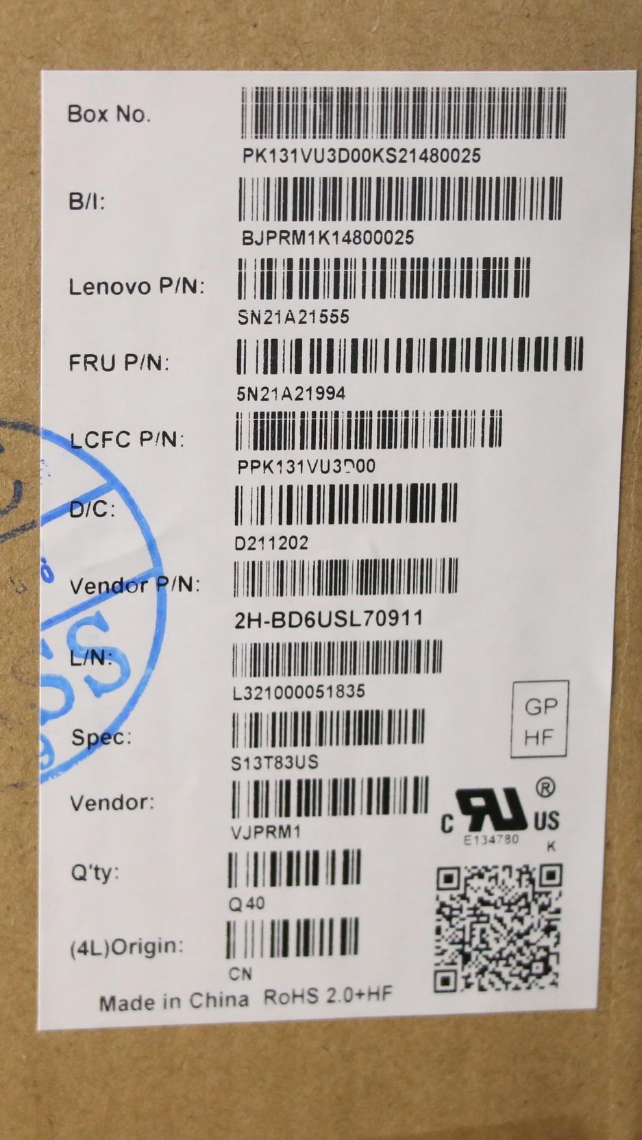 Lenovo Internal Keyboard, USA English, Backlit, Grey - 5N21A21994