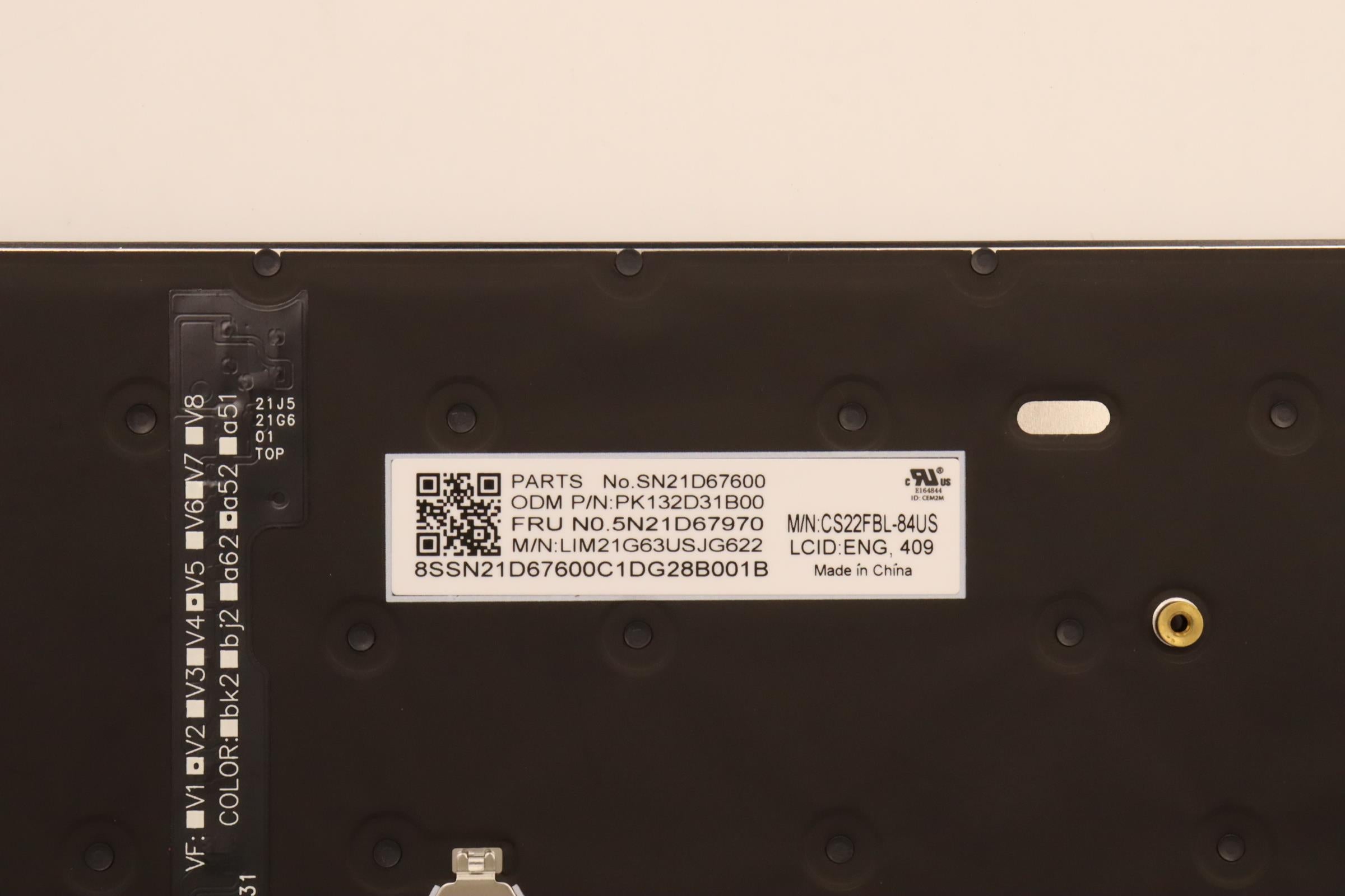 Lenovo Keyboard Internal, USA English, Black, Backlight