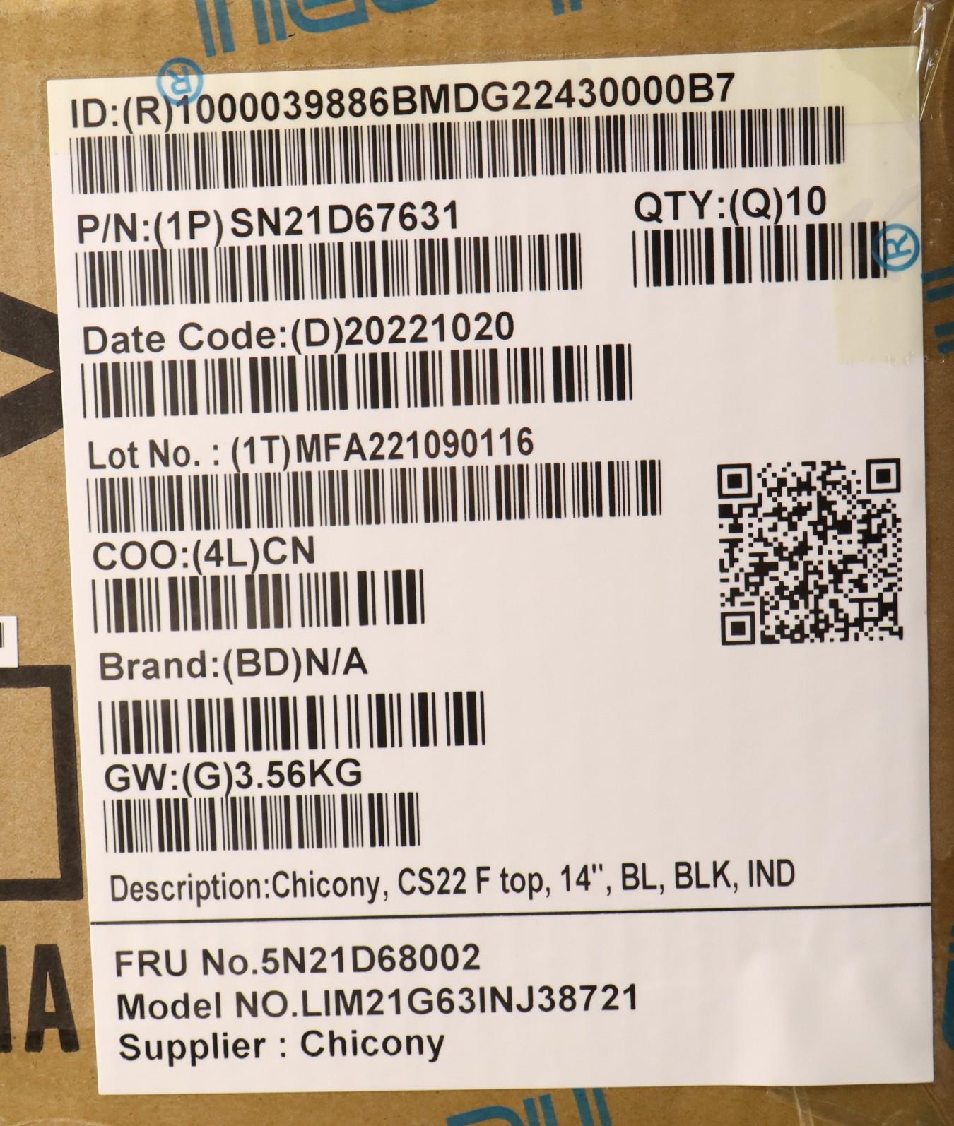Lenovo Nbkyb Cs22 Fl Top,Bkbl,Chy,Ind - 5N21D68002