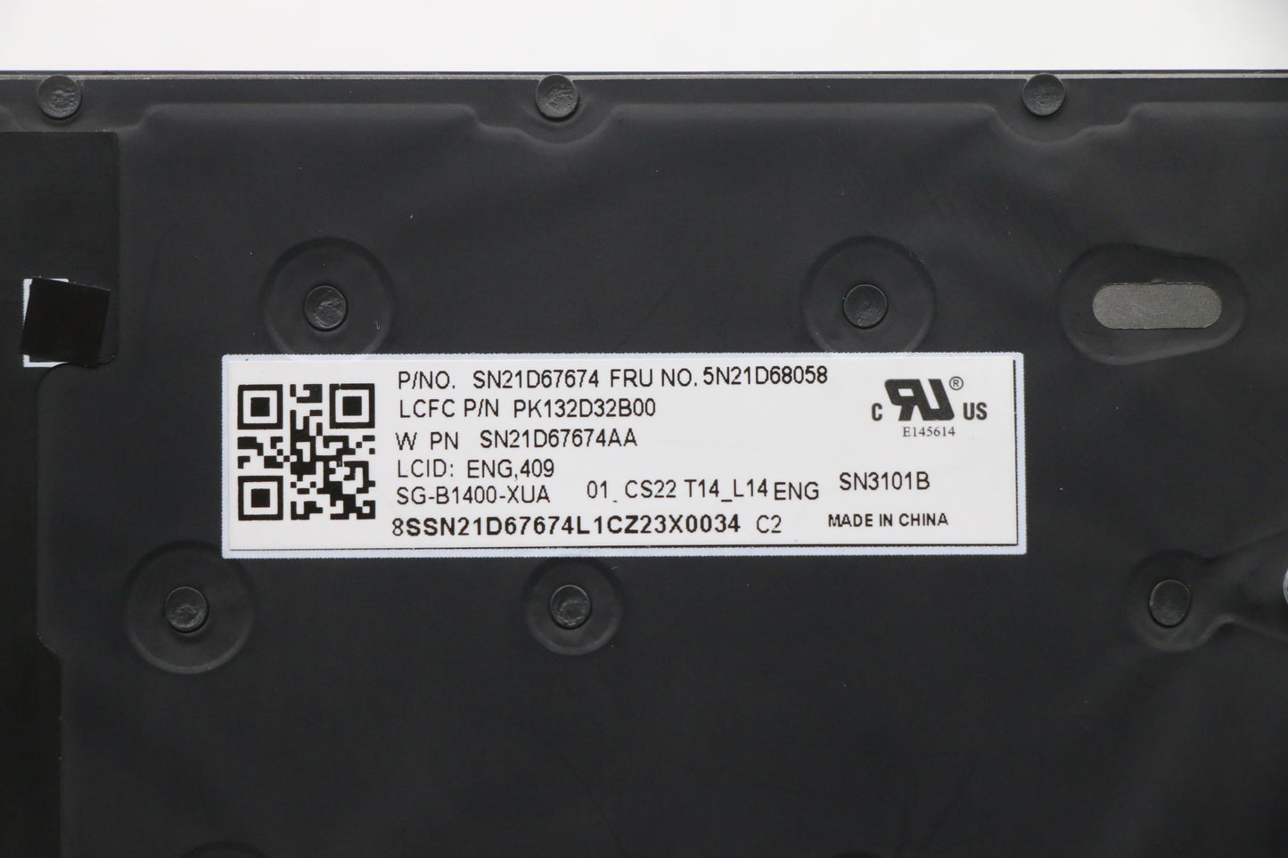 Lenovo Internal Keyboard, USA English, Backlit, Black - 5N21D68058