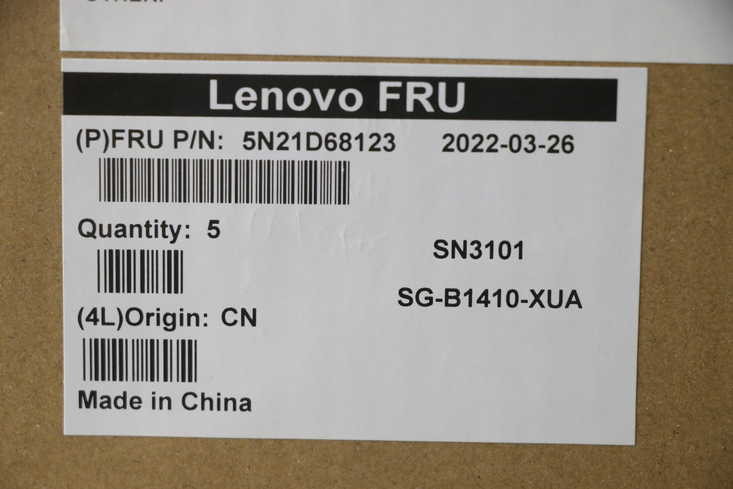 Lenovo Keyboard Internal, USA English, Non-Backlight, Black - 5N21D68123