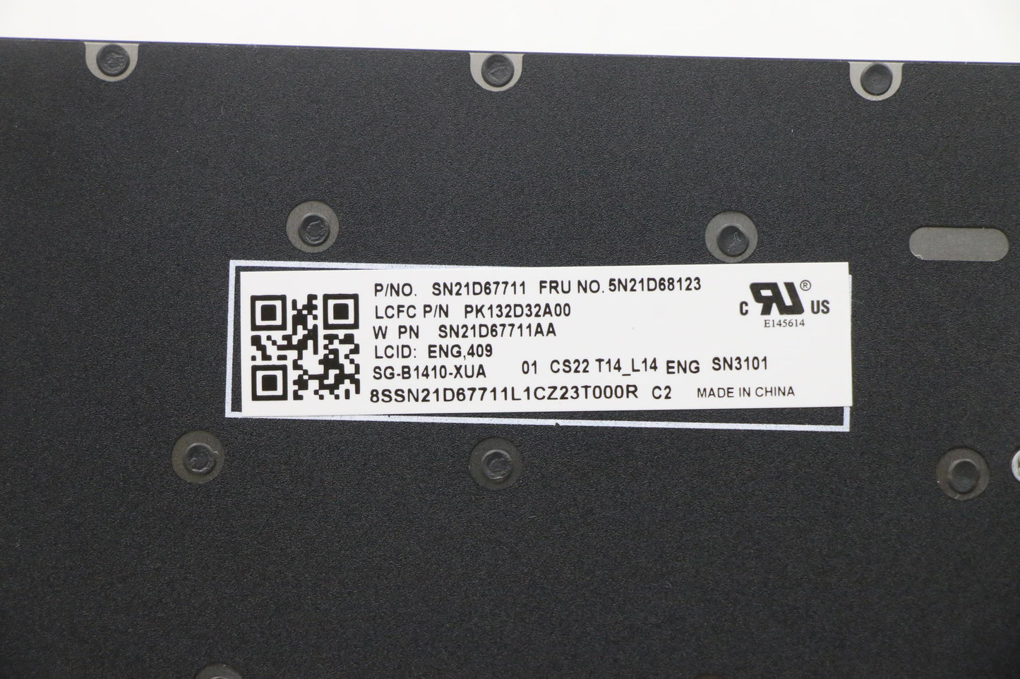 Lenovo Keyboard Internal, USA English, Non-Backlight, Black - 5N21D68123