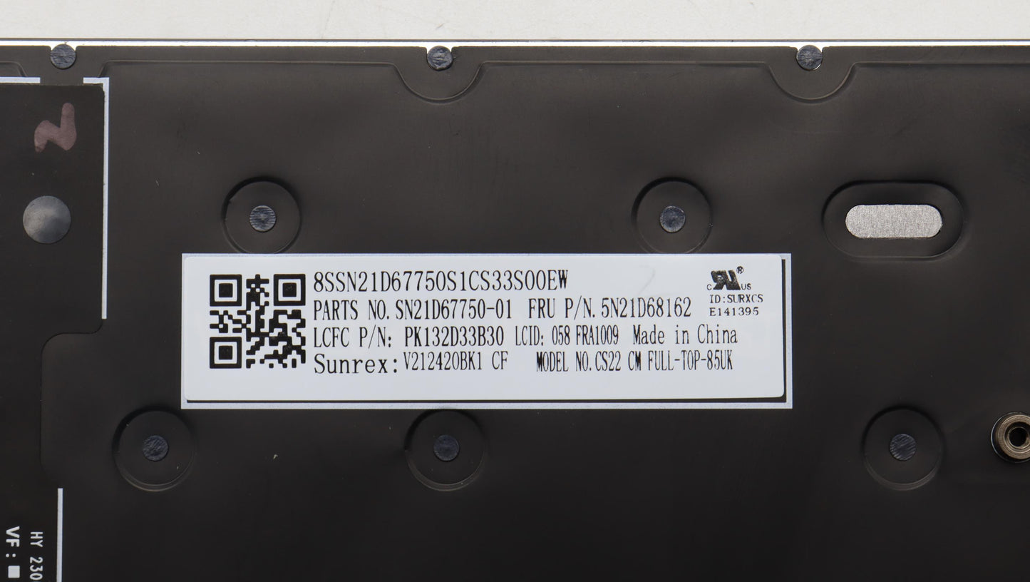 Lenovo Nb_Kyb Cs22 Fl Top,Bk-Bl,Srx,0 - 5N21D68162