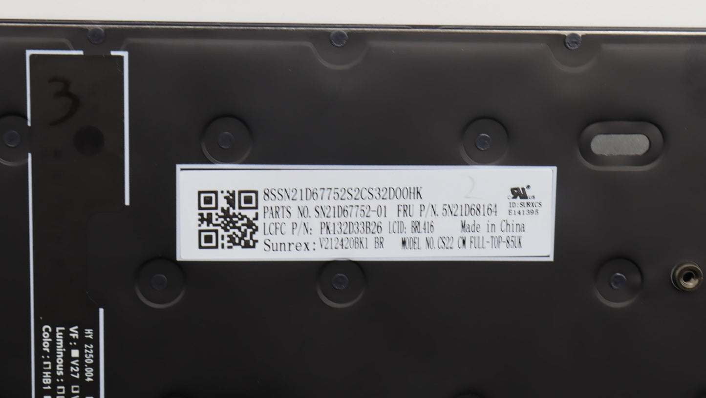 Lenovo Nb_Kyb Cs22 Fl Top,Bk-Bl,Srx,B - 5N21D68164