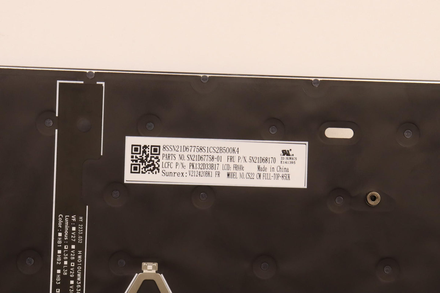 Lenovo Nb_Kyb Cs22 Fl Top,Bk-Bl,Srx,F - 5N21D68170