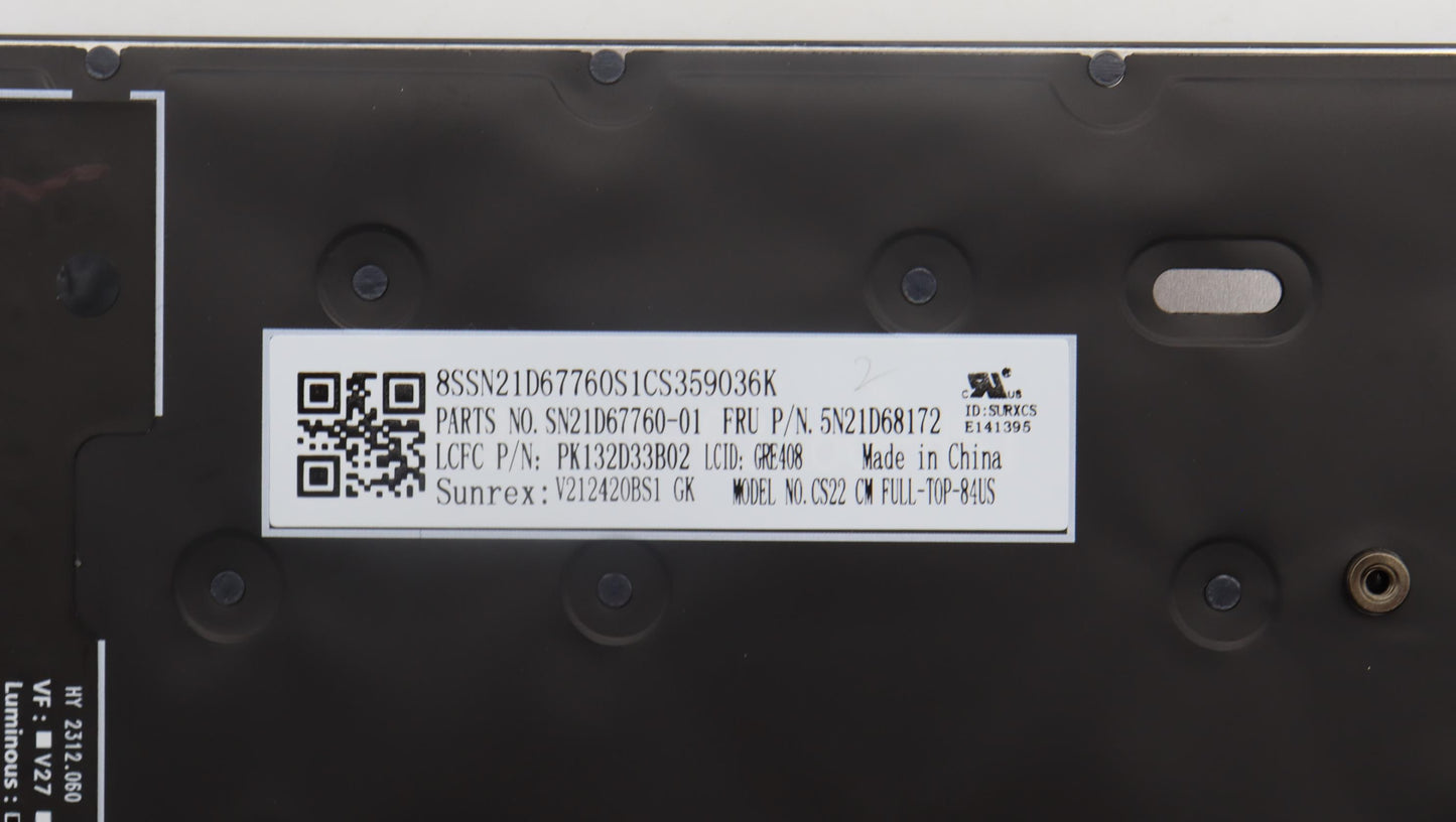 Lenovo Nb_Kyb Cs22 Fl Top,Bk-Bl,Srx,G - 5N21D68172