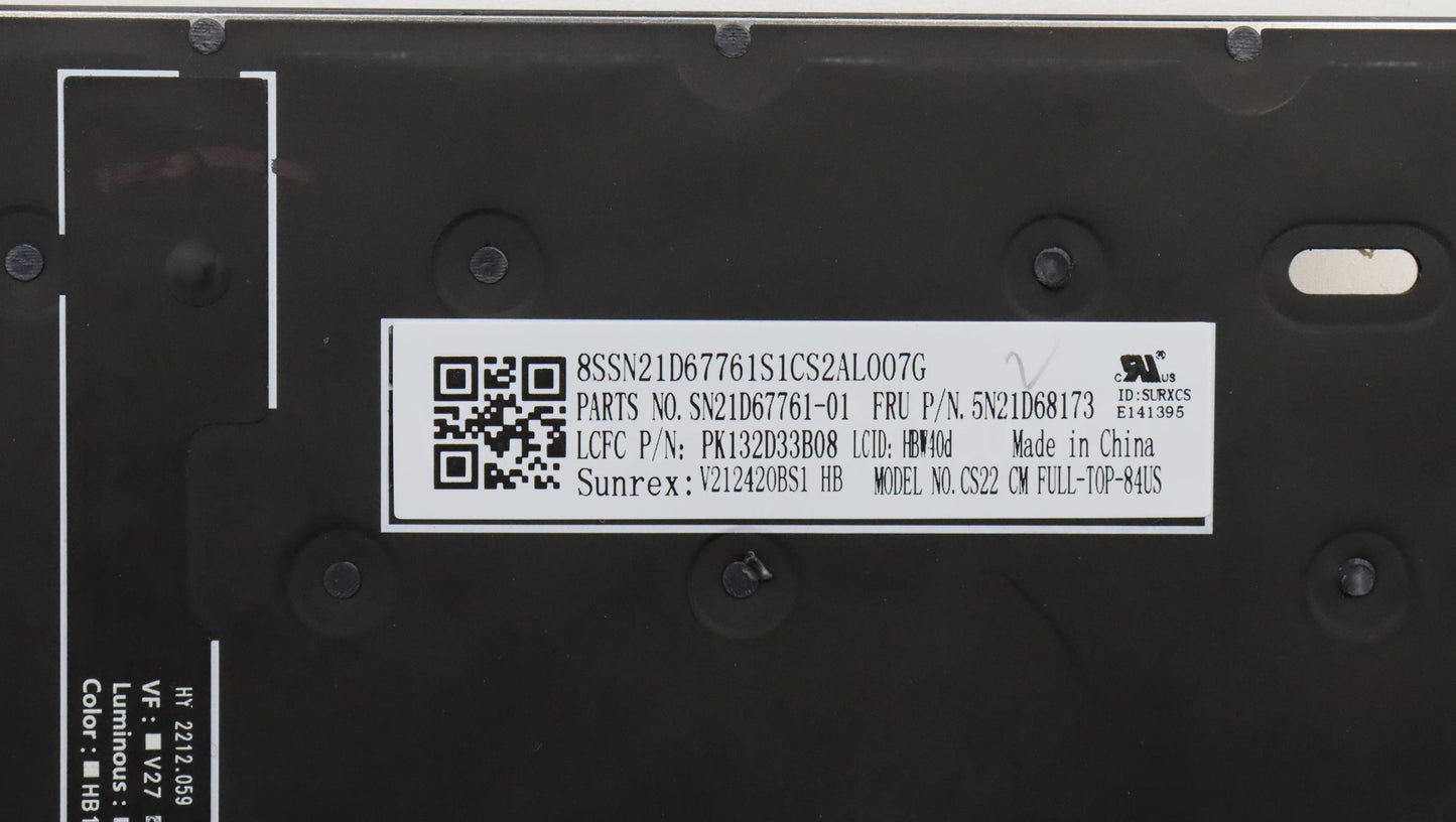 Lenovo Nb_Kyb Cs22 Fl Top,Bk-Bl,Srx,H - 5N21D68173