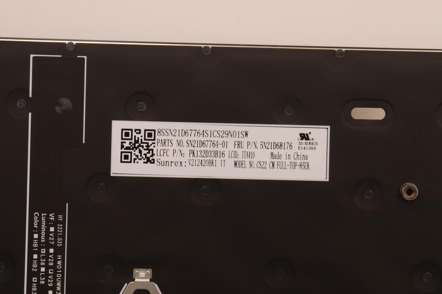 Lenovo Nb_Kyb Cs22 Fl Top,Bk-Bl,Srx,I - 5N21D68176