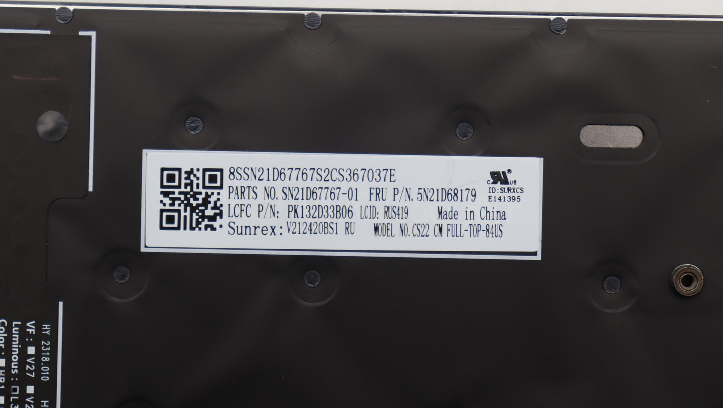 Lenovo Nb_Kyb Cs22 Fl Top,Bk-Bl,Srx,R - 5N21D68179