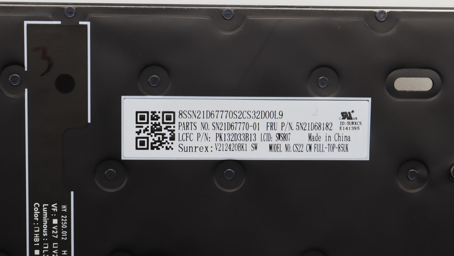 Lenovo Nb_Kyb Cs22 Fl Top,Bk-Bl,Srx,S - 5N21D68182