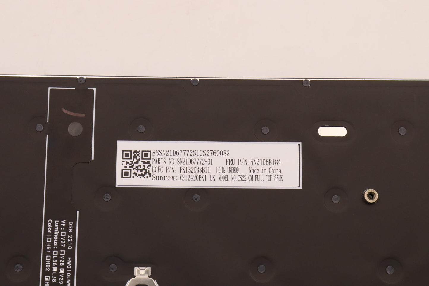 Lenovo Nb_Kyb Cs22 Fl Top,Bk-Bl,Srx,U - 5N21D68184