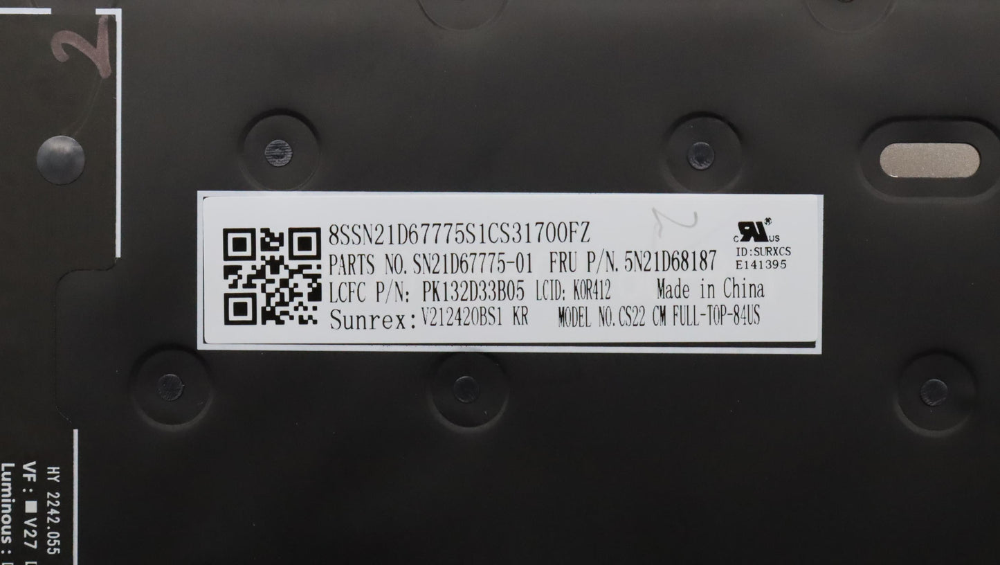 Lenovo Nb_Kyb Cs22 Fl Top,Bk-Bl,Srx,K - 5N21D68187