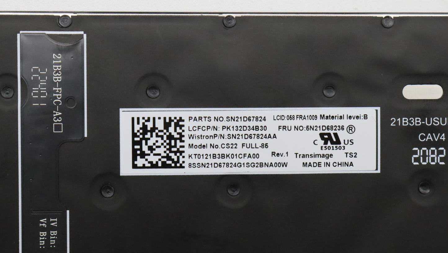 Lenovo - Keyboard Internal, Canadian French 058, BackLight, Black - 5N21D68236