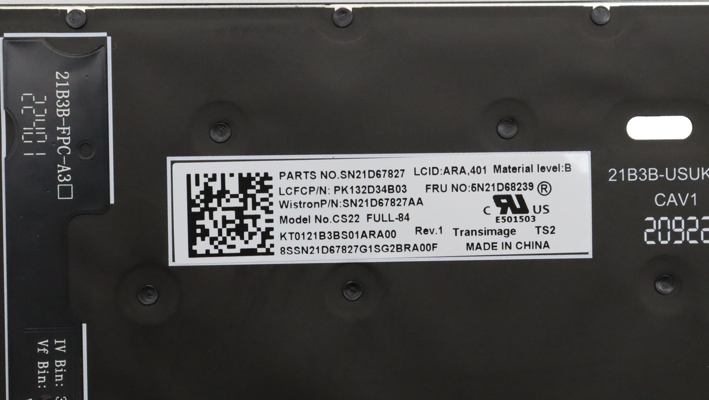 Lenovo Nb_Kyb Cs22 Fl Top,Bk-Bl,Tri,A - 5N21D68239