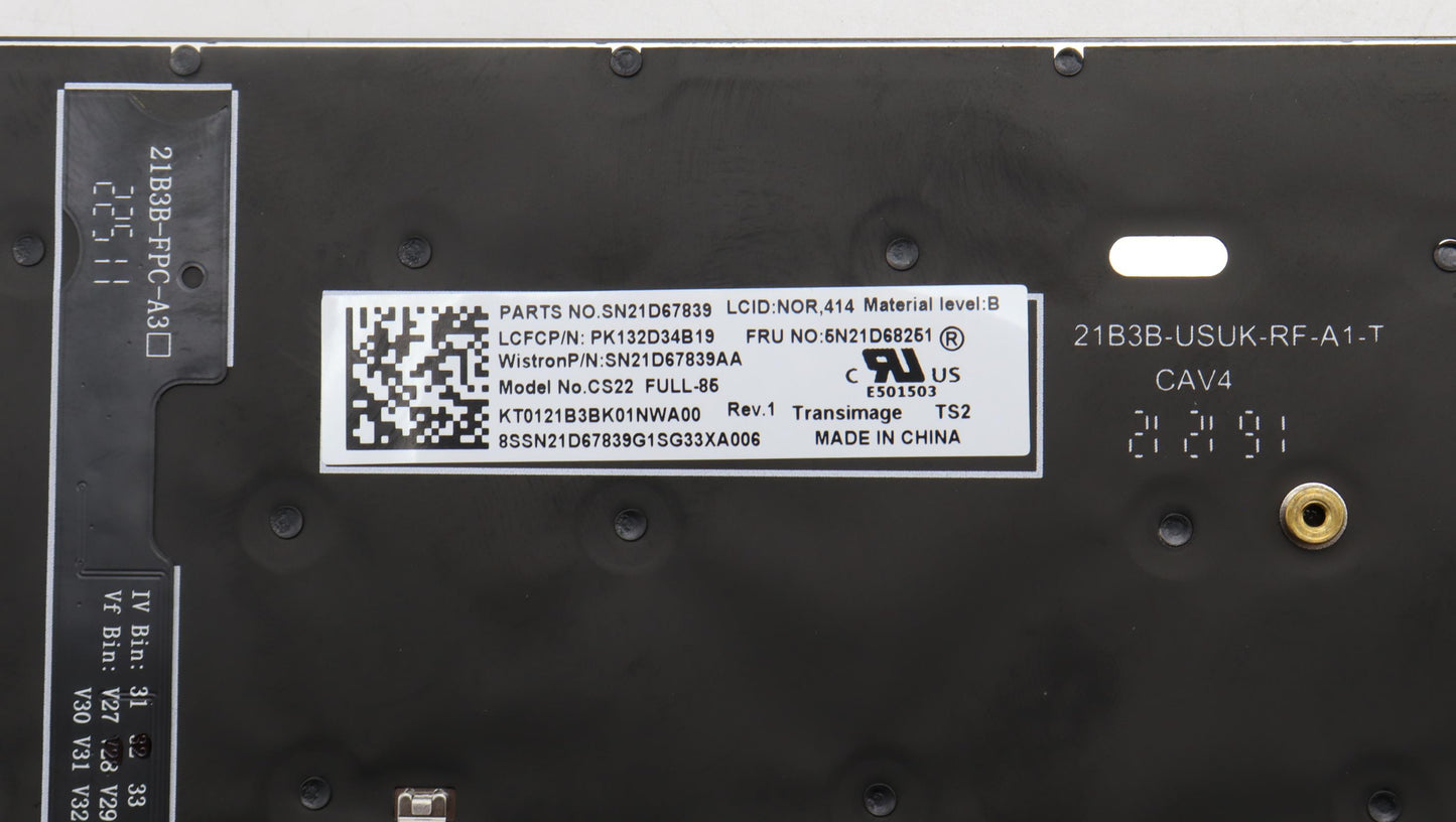 Lenovo Nb_Kyb Cs22 Fl Top,Bk-Bl,Tri,N - 5N21D68251