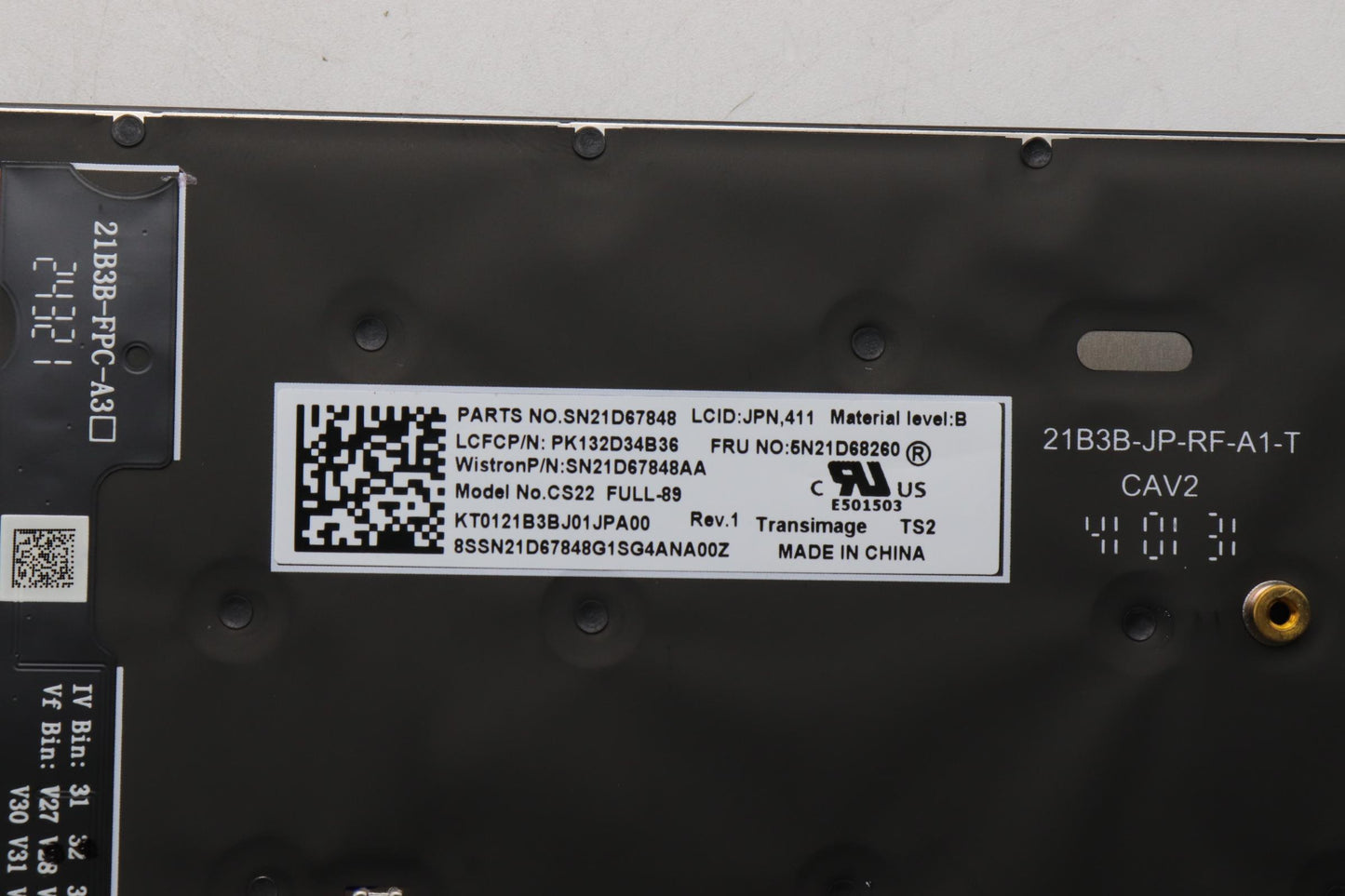 Lenovo Nb_Kyb Cs22 Fl Top,Bk-Bl,Tri,J - 5N21D68260