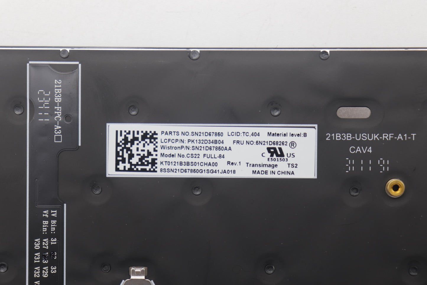 Lenovo Nb_Kyb Cs22 Fl Top,Bk-Bl,Tri,T - 5N21D68262