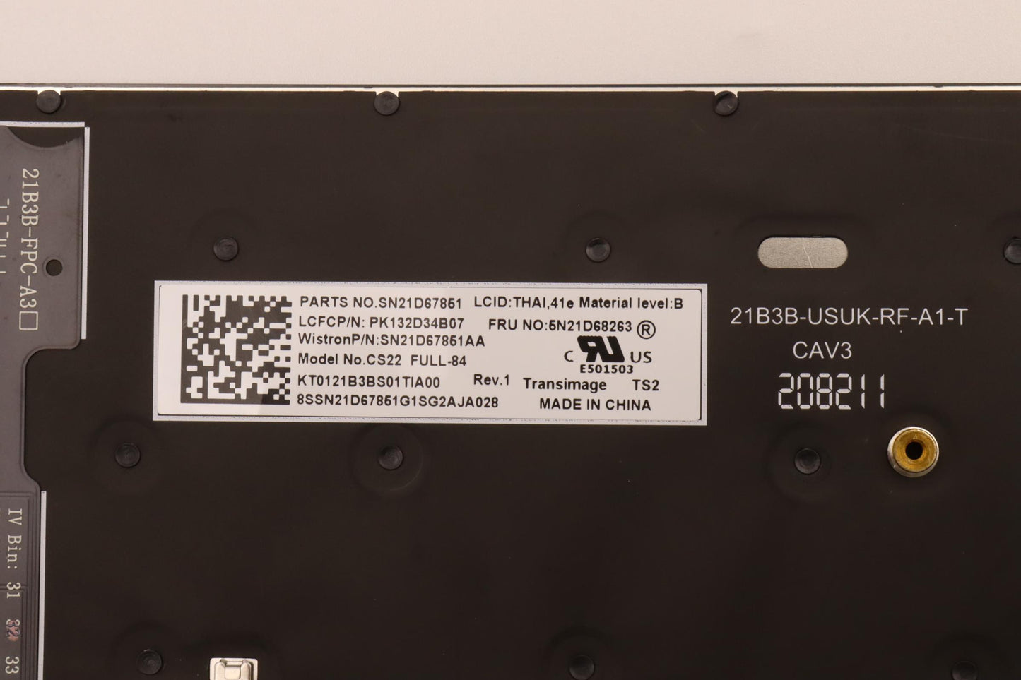 Lenovo Nb_Kyb Cs22 Fl Top,Bk-Bl,Tri,T - 5N21D68263