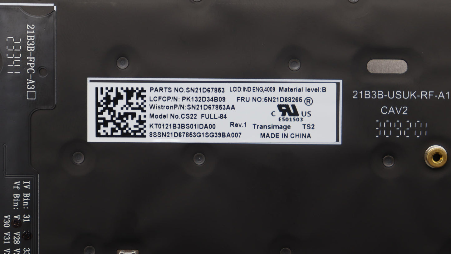 Lenovo Nb_Kyb Cs22 Fl Top,Bk-Bl,Tri,I - 5N21D68265