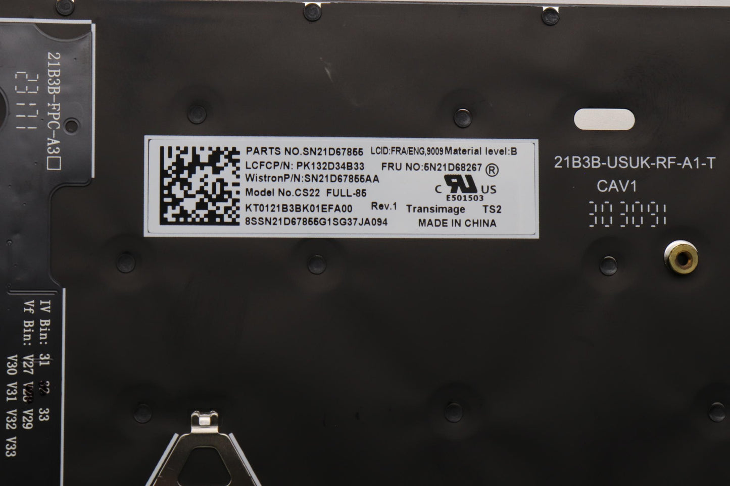 Lenovo Nb_Kyb Cs22 Fl Top,Bk-Bl,Tri,F - 5N21D68267
