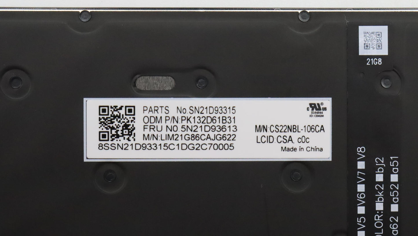Lenovo Nbkyb Cs22 Nm Top,Bkbl,Chy,Csa - 5N21D93613