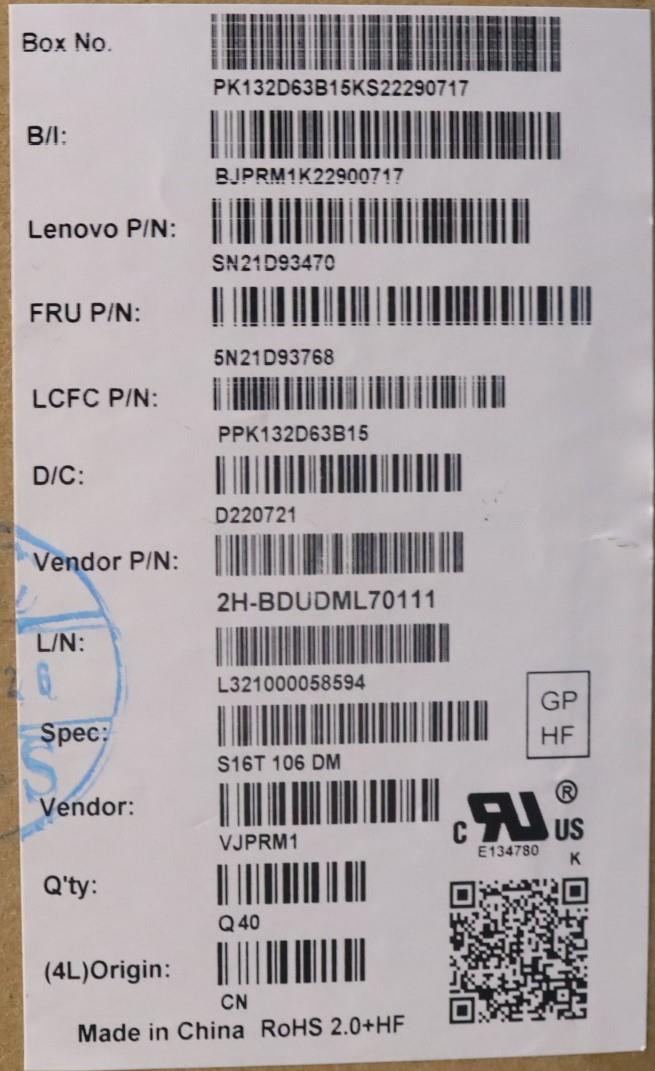 Lenovo Nbkyb Cs22 Nm Top,Bkbl,Pmx,Den - 5N21D93768