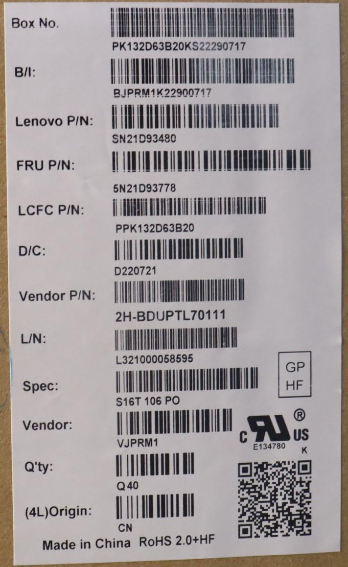 Lenovo Nbkyb Cs22 Nm Top,Bkbl,Pmx,Por - 5N21D93778