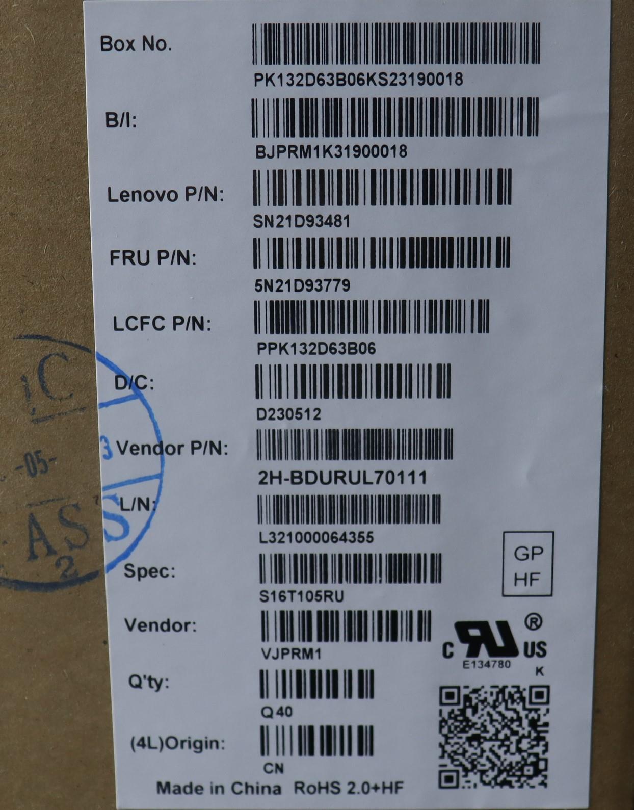 Lenovo Nbkyb Cs22 Nm Top,Bkbl,Pmx,Rus - 5N21D93779
