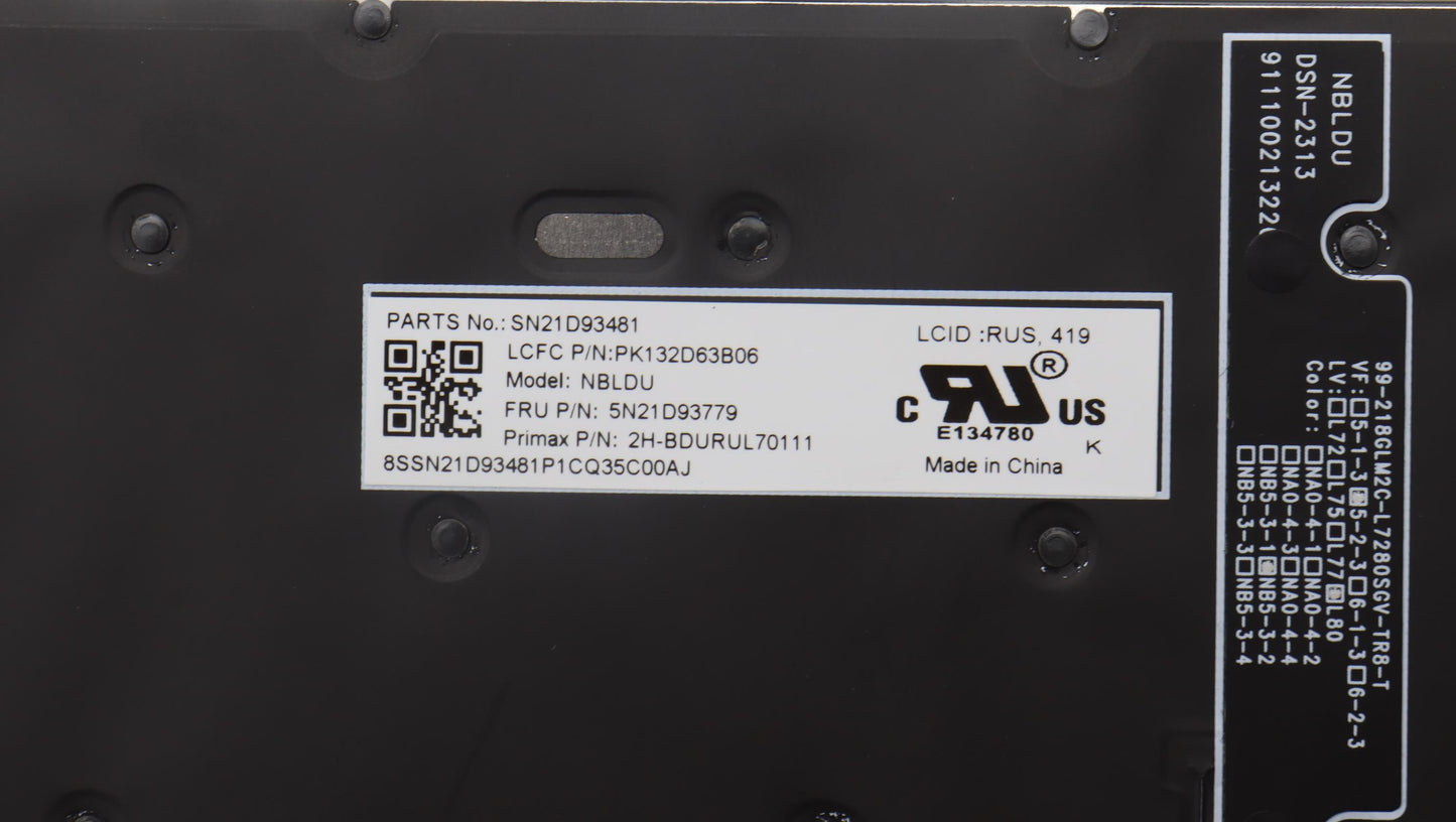 Lenovo Nbkyb Cs22 Nm Top,Bkbl,Pmx,Rus - 5N21D93779