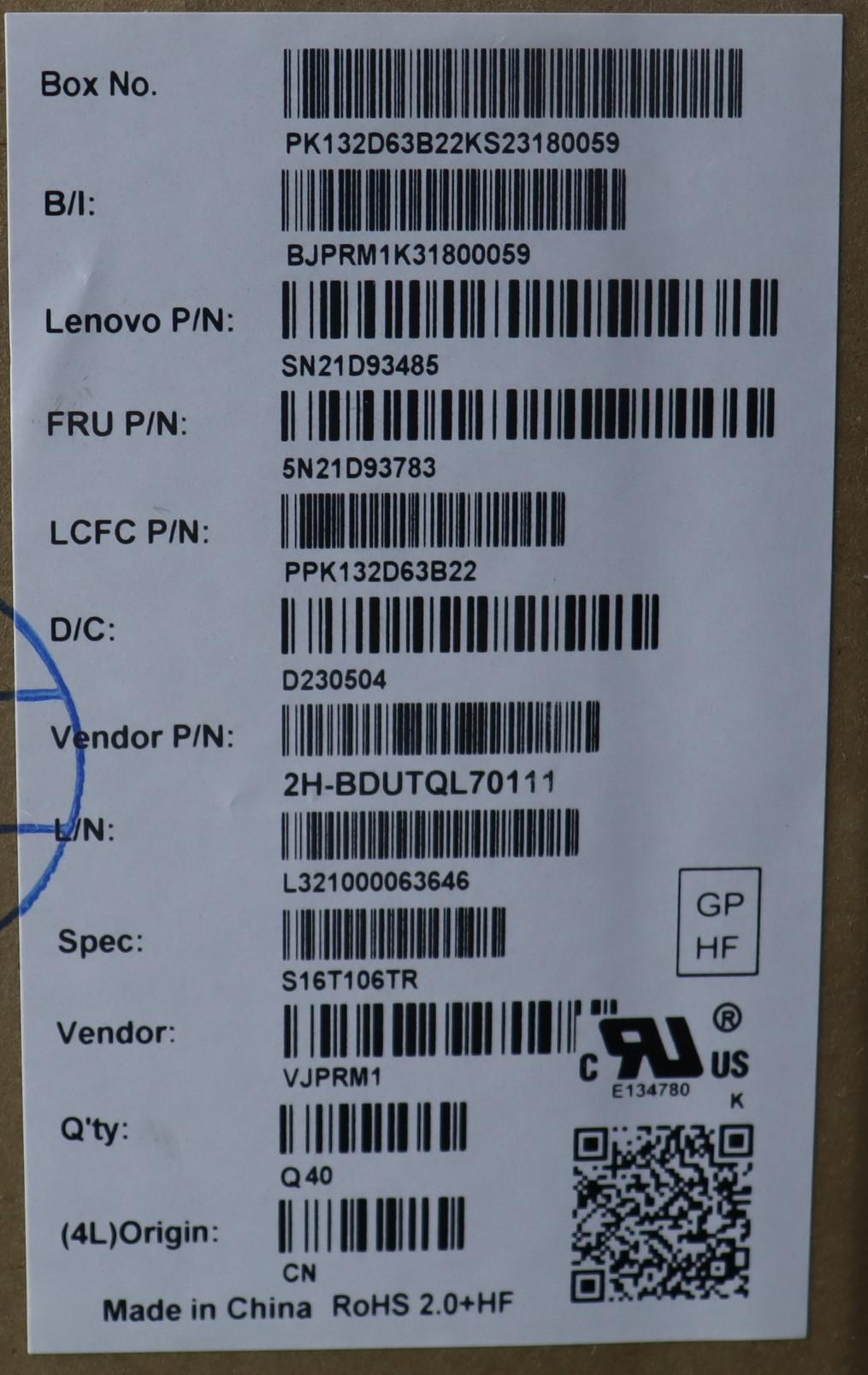 Lenovo Nbkyb Cs22 Nm Top,Bkbl,Pmx,Tur - 5N21D93783