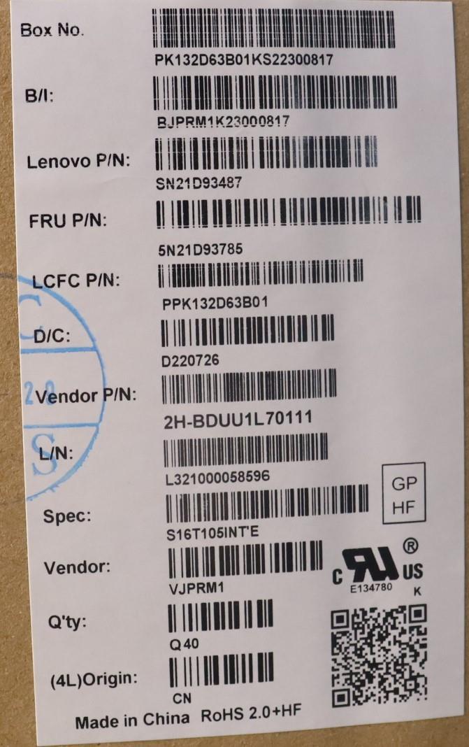 Lenovo Nbkyb Cs22 Nm Top,Bkbl,Pmx,Eur - 5N21D93785